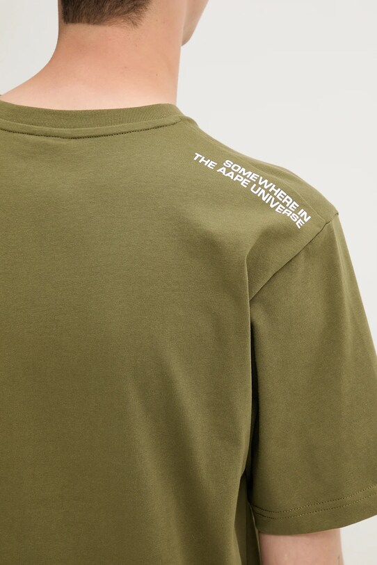 Бавовняна футболка AAPE Spades Now зелений AAPTEM1599XXO