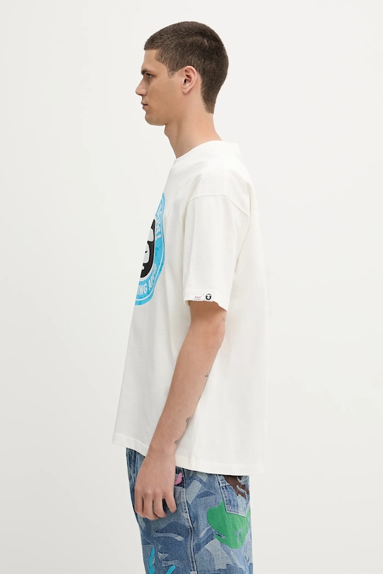 Хлопковая футболка AAPE Basic AAPTEM1638XXO бежевый SS25