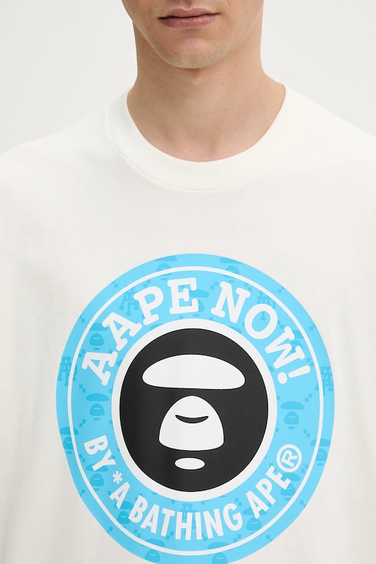 Хлопковая футболка AAPE Basic бежевый AAPTEM1638XXO