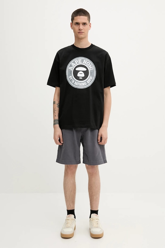 AAPE t-shirt bawełniany Basic AAPTEM1638XXO czarny