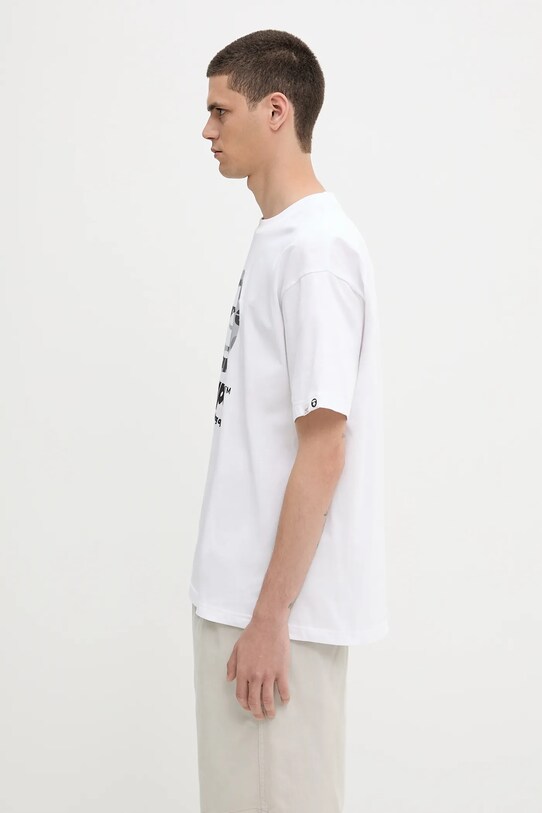 Бавовняна футболка AAPE Basic AAPTEM1639XXO білий SS25