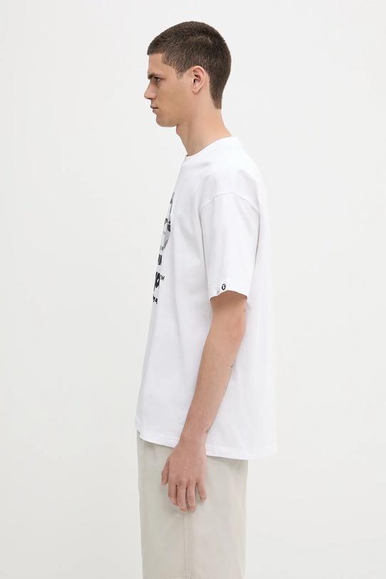 Хлопковая футболка AAPE Basic AAPTEM1639XXO белый SS25