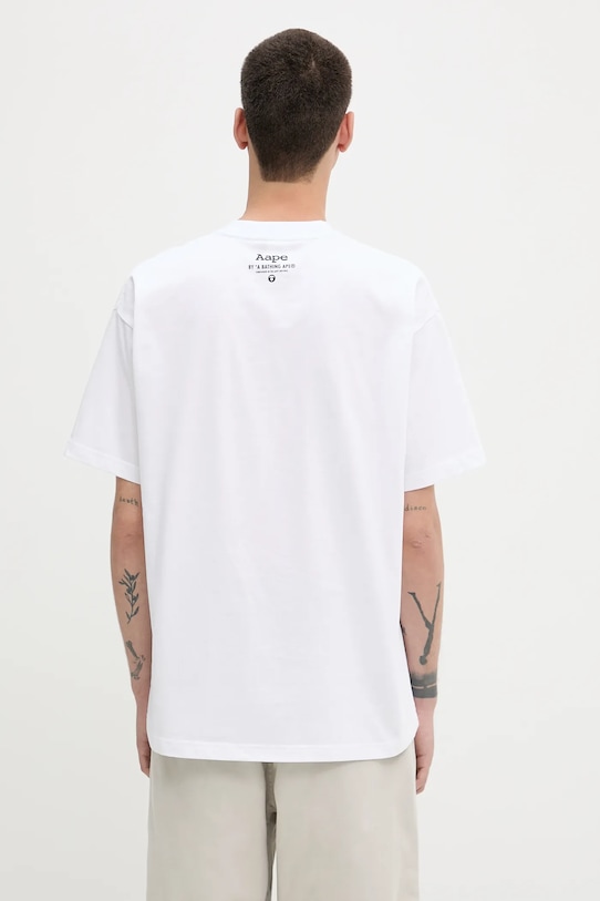 Одежда Хлопковая футболка AAPE Basic AAPTEM1639XXO белый