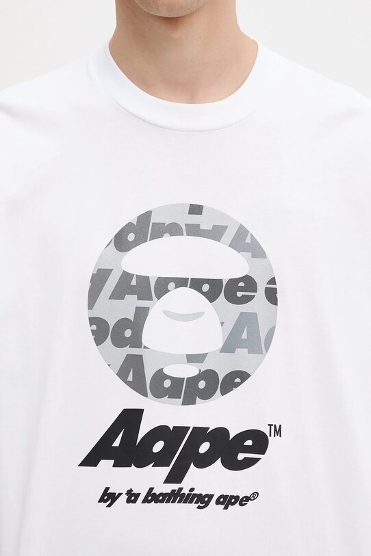 Хлопковая футболка AAPE Basic белый AAPTEM1639XXO