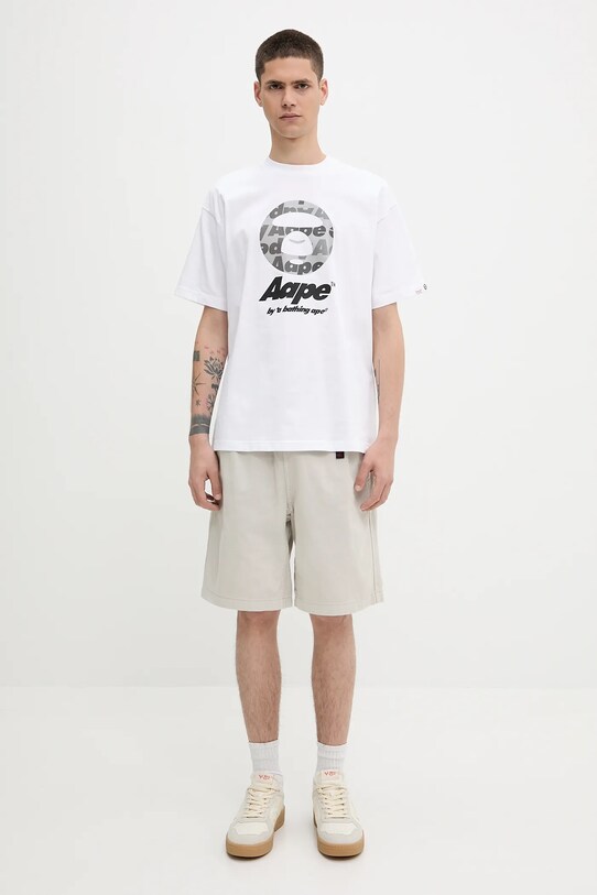 Бавовняна футболка AAPE Basic AAPTEM1639XXO білий