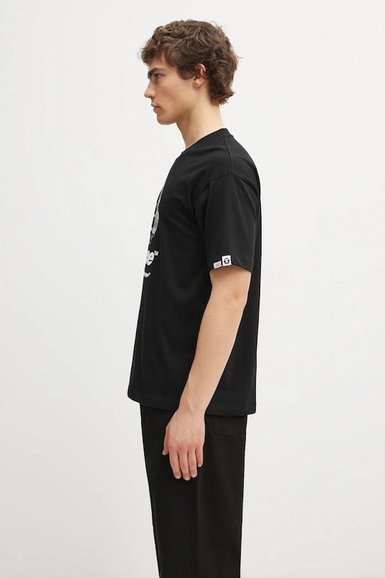 Бавовняна футболка AAPE Basic AAPTEM1639XXO чорний SS25