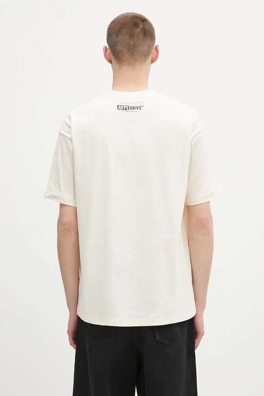 Odzież AAPE t-shirt bawełniany Basic AAPTEM1643XXO beżowy
