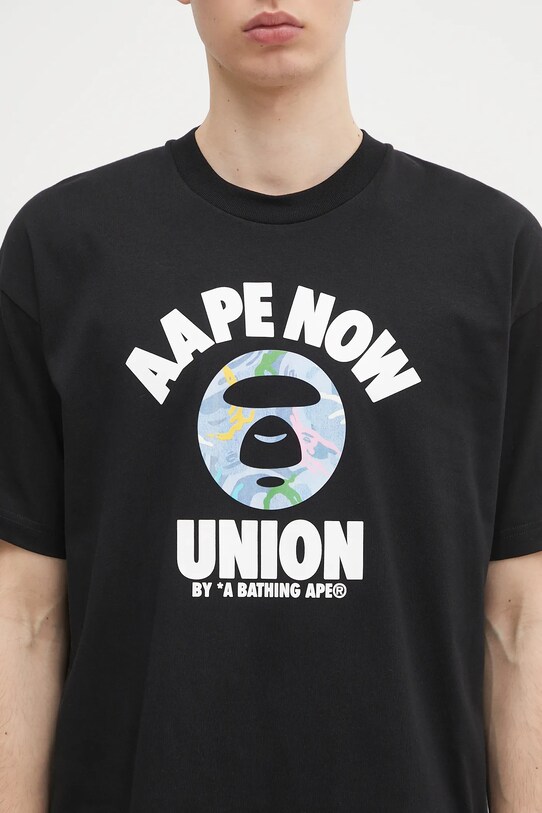 AAPE t-shirt bawełniany Basic czarny AAPTEM1643XXO