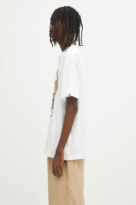 Бавовняна футболка AAPE Basic AAPTEM1648XXO білий SS25