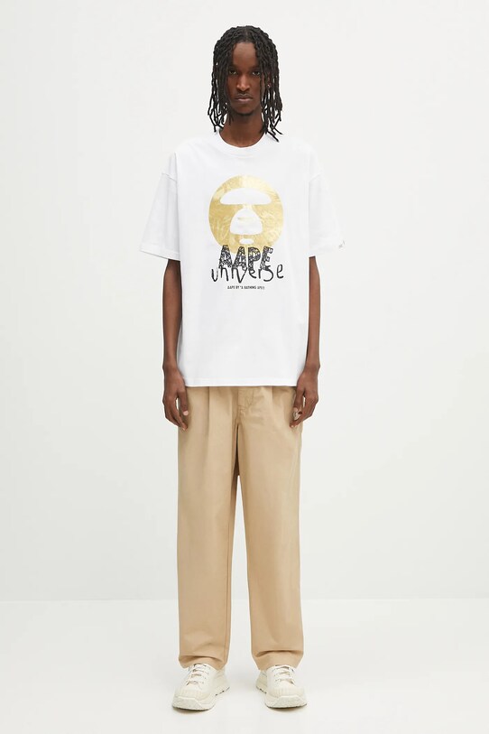 Бавовняна футболка AAPE Basic AAPTEM1648XXO білий