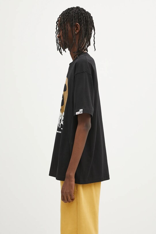 AAPE t-shirt in cotone Basic AAPTEM1648XXO nero SS25