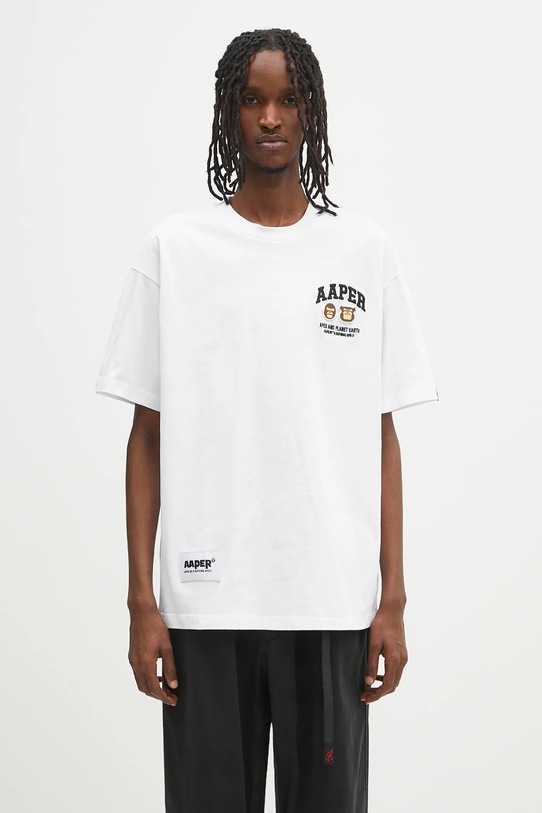 Хлопковая футболка AAPE Basic Aaper хлопок белый AAPTEM1611XXO