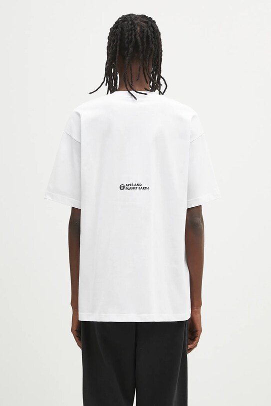 Одежда Хлопковая футболка AAPE Basic Aaper AAPTEM1611XXO белый