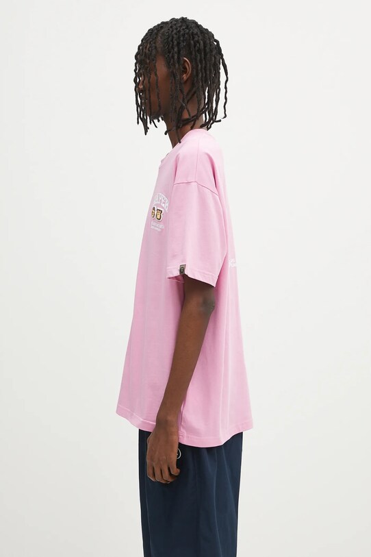 Памучна тениска AAPE Basic Aaper AAPTEM1611XXO розов SS25