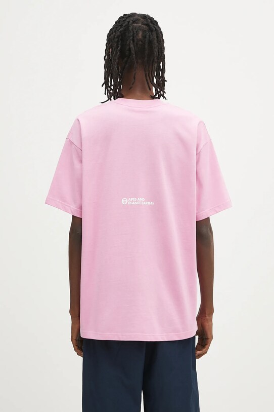 Дрехи Памучна тениска AAPE Basic Aaper AAPTEM1611XXO розов
