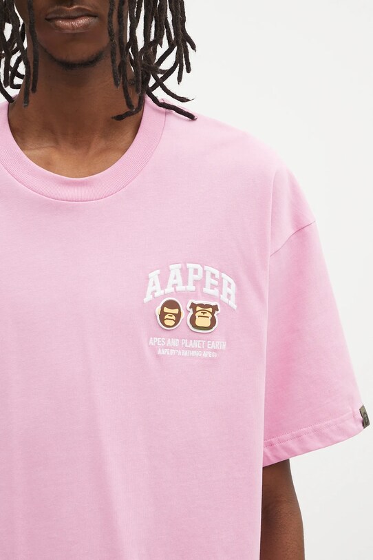 Памучна тениска AAPE Basic Aaper розов AAPTEM1611XXO