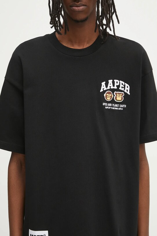 AAPE t-shirt in cotone Basic Aaper nero AAPTEM1611XXO