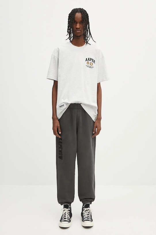 AAPE t-shirt bawełniany Basic Aaper AAPTEM1611XAO szary