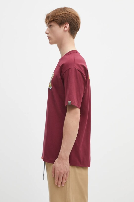 AAPE t-shirt bawełniany Theme Aaper AAPTEM1617XXO bordowy SS25