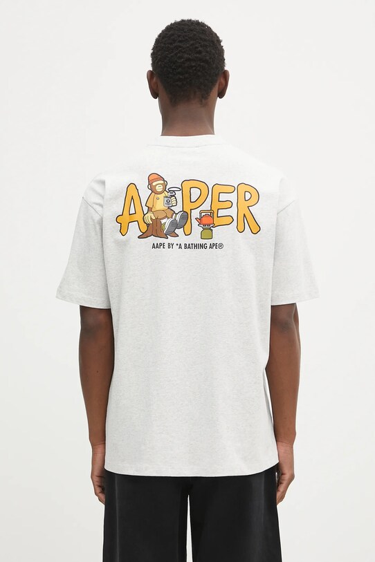 Odzież AAPE t-shirt bawełniany Theme Aaper AAPTEM1617XAO szary