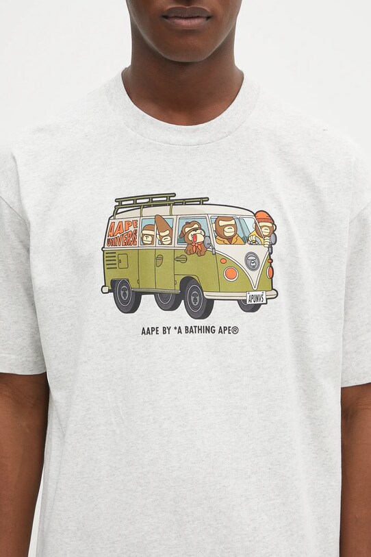 AAPE t-shirt bawełniany Theme Aaper szary AAPTEM1617XAO