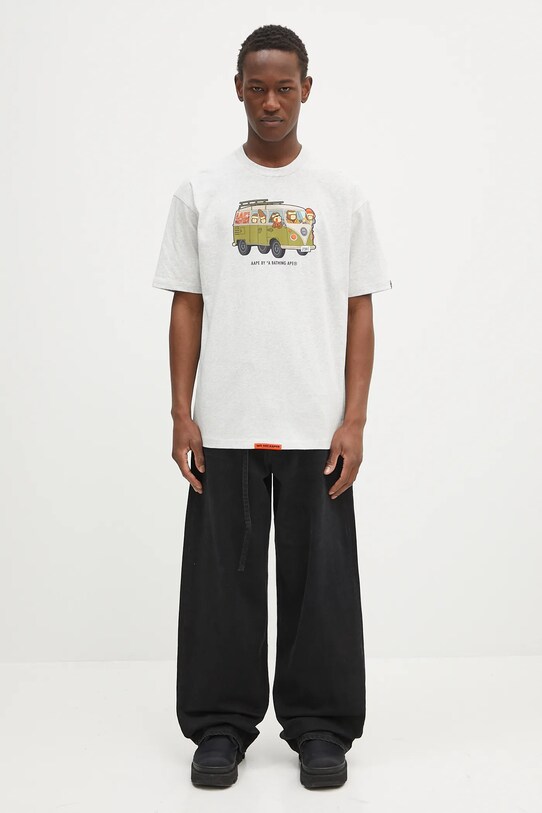 AAPE t-shirt bawełniany Theme Aaper AAPTEM1617XAO szary