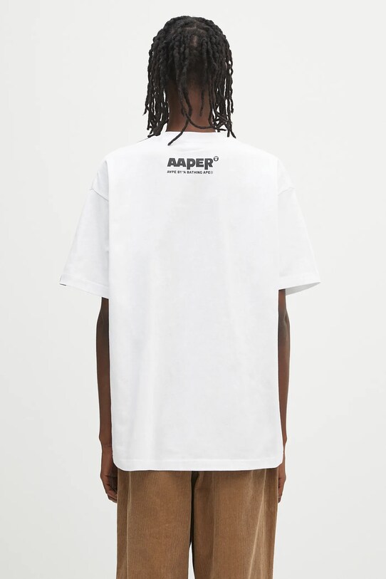 Дрехи Памучна тениска AAPE Theme Aaper AAPTEM1613XXO бял
