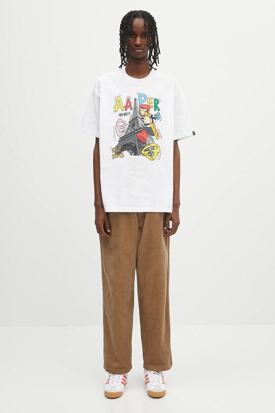 AAPE t-shirt bawełniany Theme Aaper AAPTEM1613XXO biały