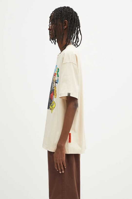 Памучна тениска AAPE Theme Aaper AAPTEM1613XXO бежов SS25
