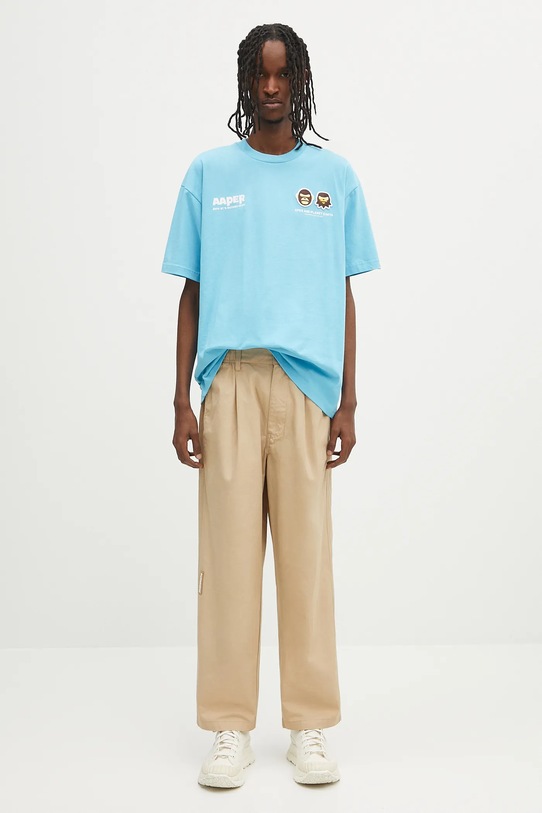 Βαμβακερό μπλουζάκι AAPE Basic Aaper AAPTEM1675XXO μπλε