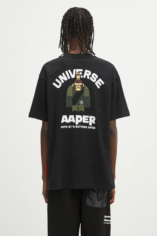 Одежда Хлопковая футболка AAPE Basic Aaper AAPTEM1675XXO чёрный