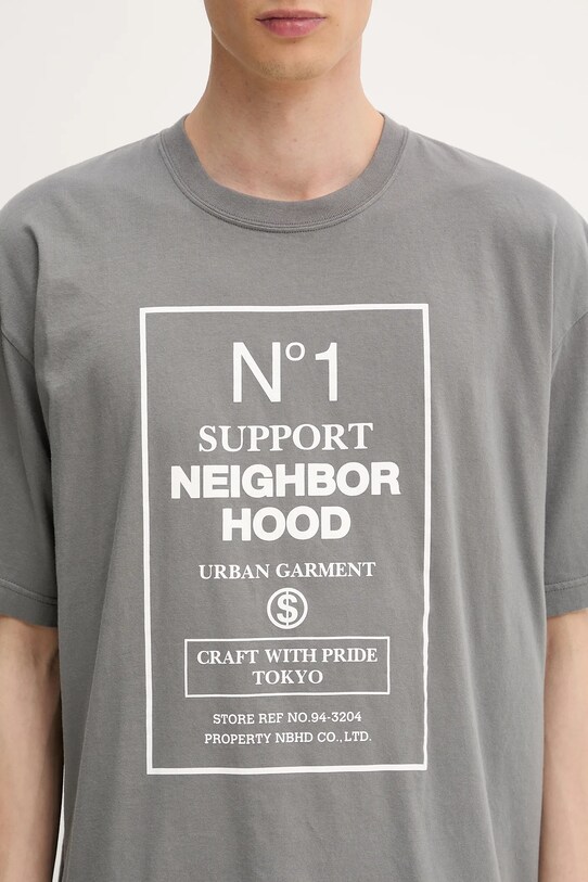 NEIGHBORHOOD tricou din bumbac Nh . Tee Ss-15 gri 251PCNH.ST15