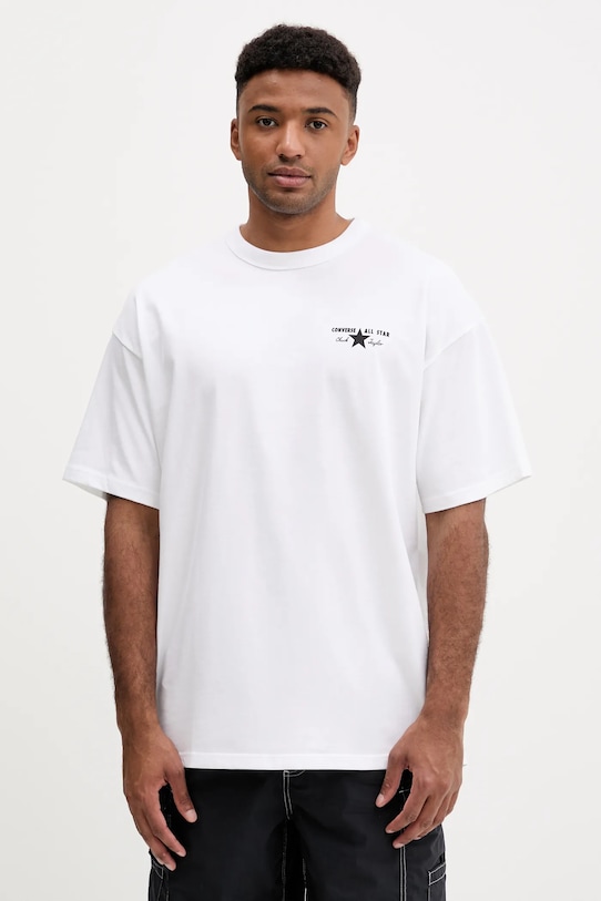 Odzież Converse t-shirt bawełniany 10027997.A06 biały