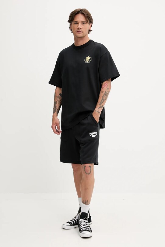 Converse tricou din bumbac 10027736.A01 negru SS25