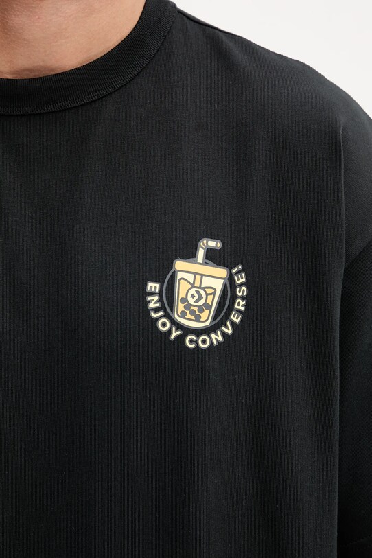 Converse tricou din bumbac 10027736.A01 negru