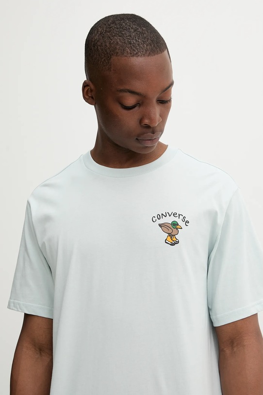Converse t-shirt bawełniany turkusowy 10027716.A03