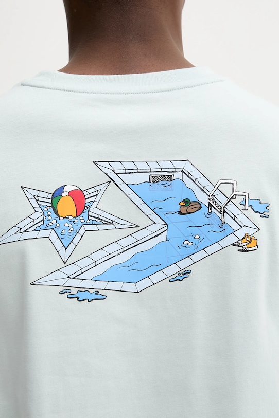 Converse t-shirt bawełniany 10027716.A03 turkusowy