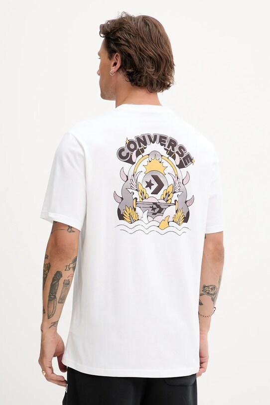 Îmbrăcăminte Converse tricou din bumbac 10027713.A02 alb