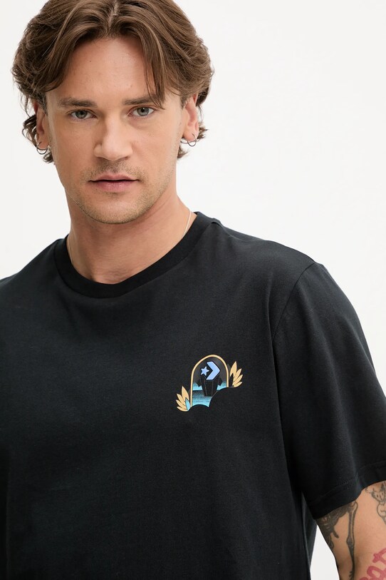Converse tricou din bumbac negru 10027713.A01