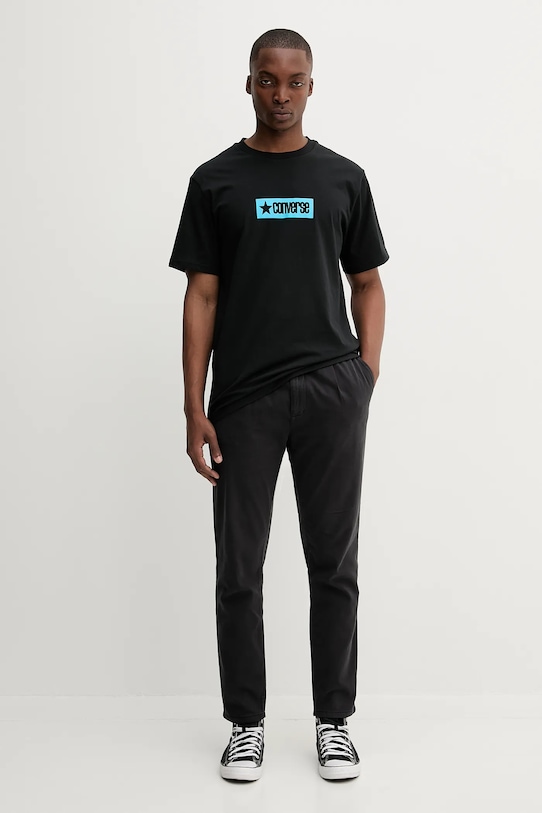 Converse t-shirt bawełniany 10027995.A05 czarny SS25