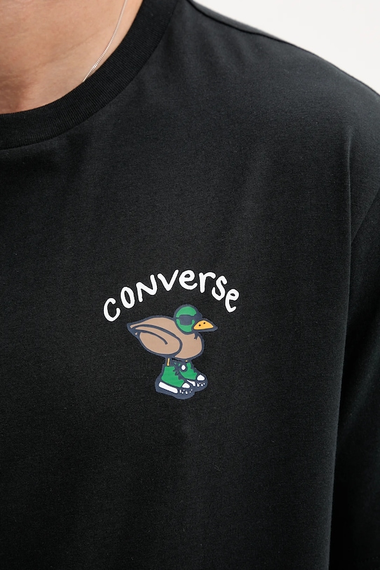 Converse t-shirt bawełniany 10027716.A01 czarny