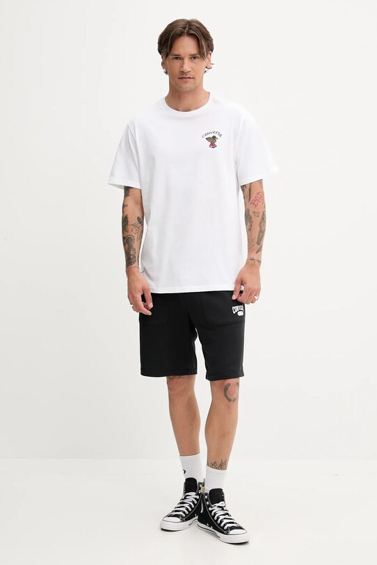 Converse tricou din bumbac 10027716.A02 alb SS25