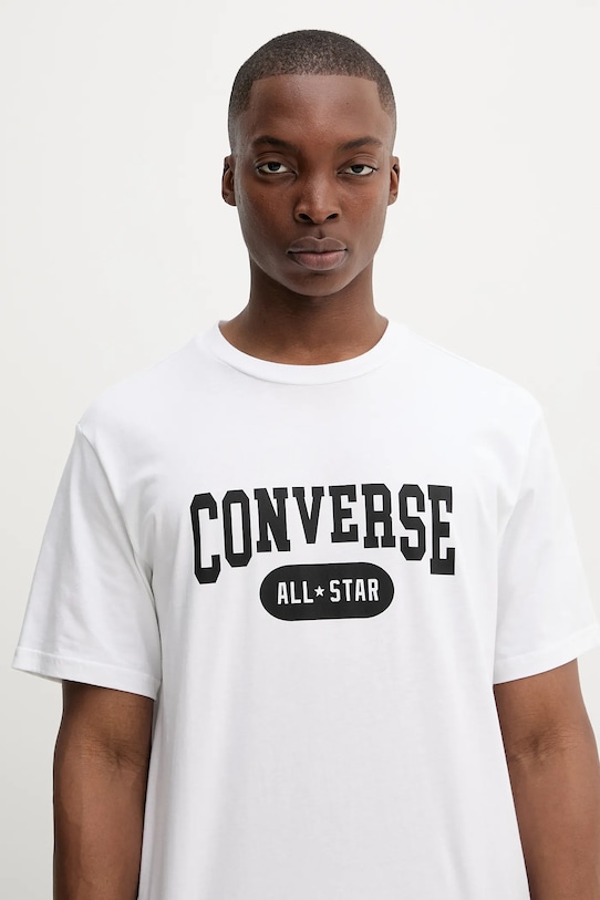 Bavlnené tričko Converse biela 10027730.A02