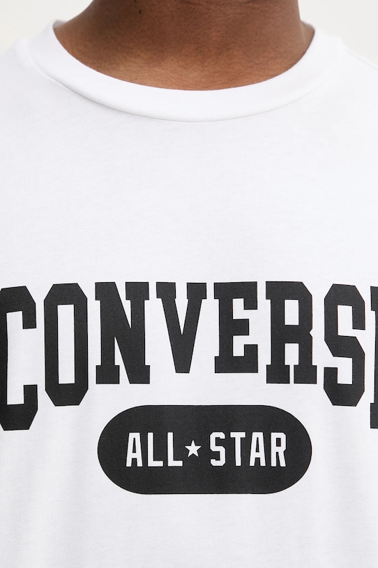 Bavlnené tričko Converse 10027730.A02 biela