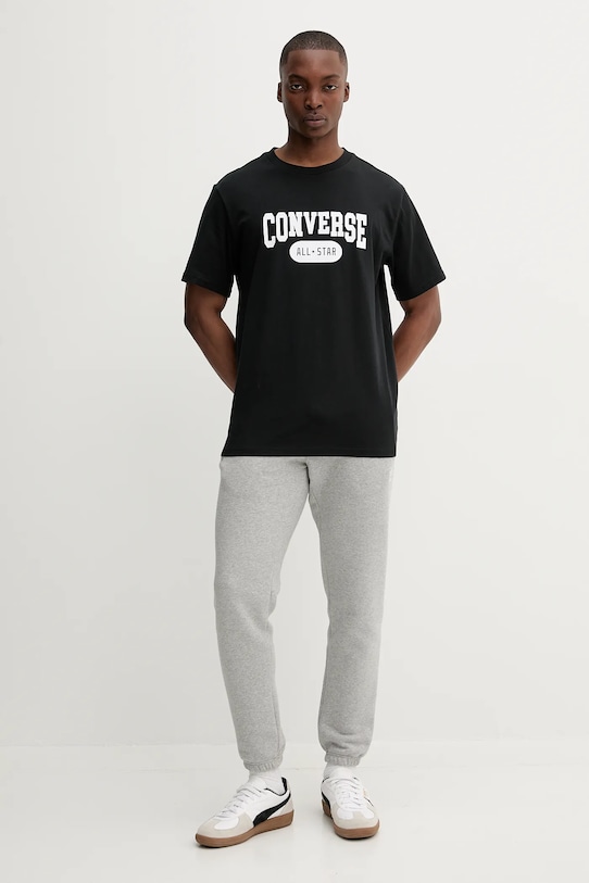 Converse t-shirt bawełniany 10027730.A01 czarny SS25