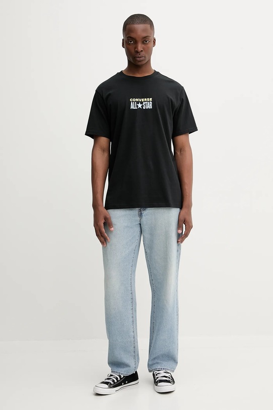 Converse t-shirt bawełniany 10028551.A04 czarny SS25