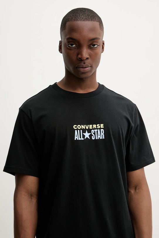 Converse t-shirt bawełniany czarny 10028551.A04