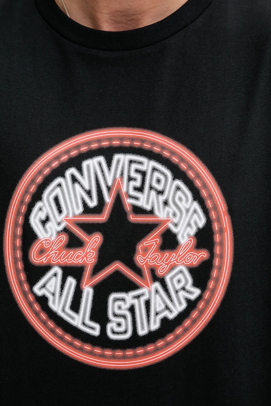 Converse t-shirt bawełniany 10027722.A01 czarny