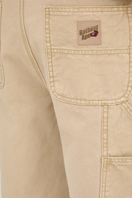 Бавовняні штани A Bathing Ape бежевий 1L30152305