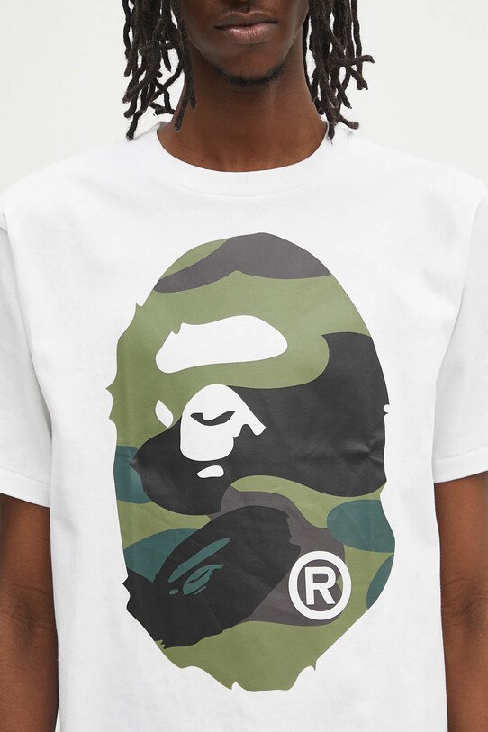 A Bathing Ape t-shirt bawełniany Giant 1St Camo Big Ape Head biały 1L30110015